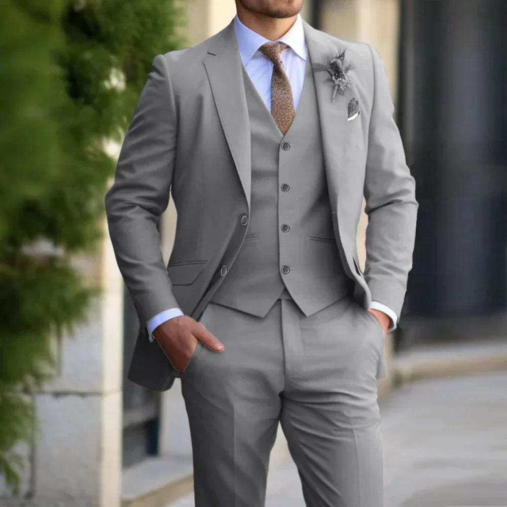 Primadon Herrenanzüge Grau / S Adrian | Eleganter Slim Fit Anzug für Herren ganzjährig