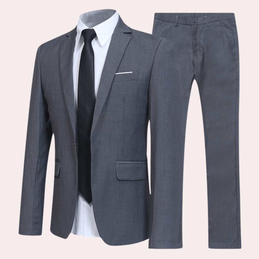 Primadon Herrenanzüge Grau / S Lucas | Eleganter Slim Fit Anzug für Herren Hochzeit