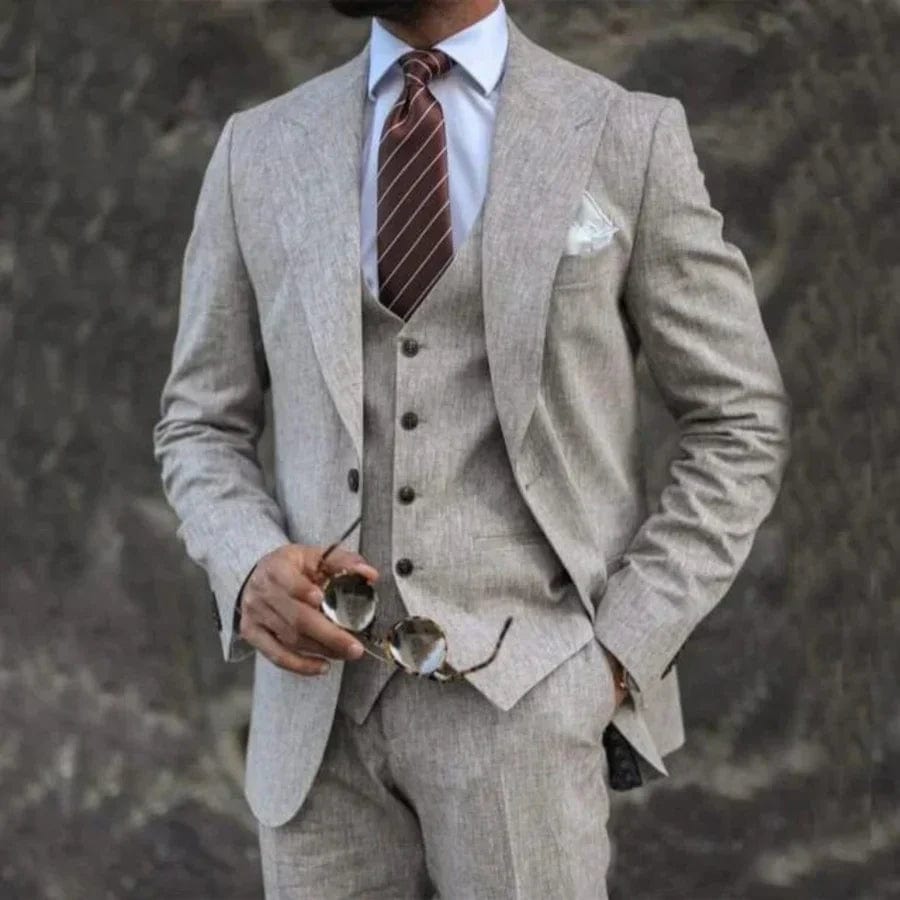 Primadon Herrenanzüge Grau / S Thomas | Eleganter Anzug für Herren Atmungsaktiv Hochzeit
