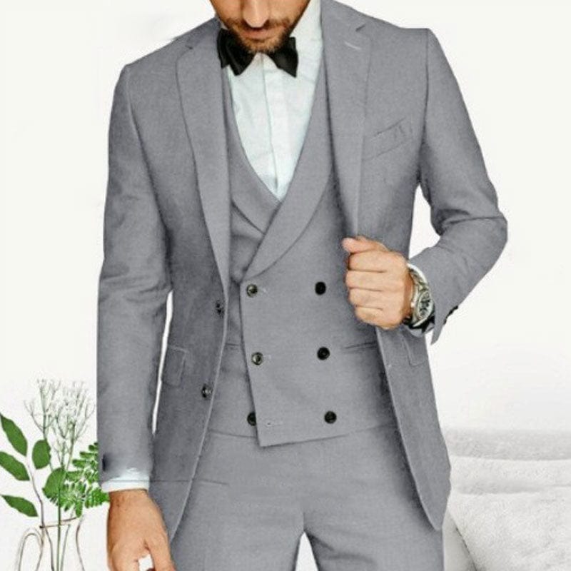 Primadon Herrenanzüge Grau / XS Fredrick | elegantes Anzugset für Herren Regular Fit