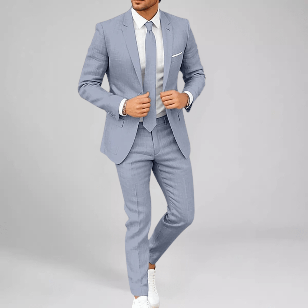Primadon Herrenanzüge Grau / XS Leon | Eleganter Anzug für Herren Smart-Casual Leinen