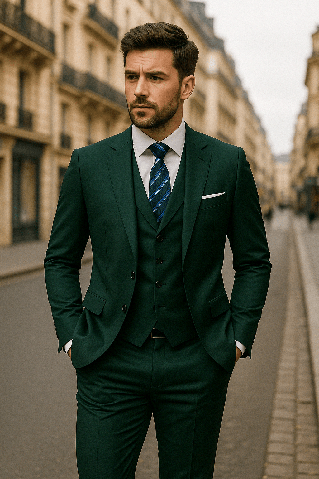 Primadon Herrenanzüge Grün / S Matteo | Eleganter Herrenanzug Slim Fit für Hochzeiten