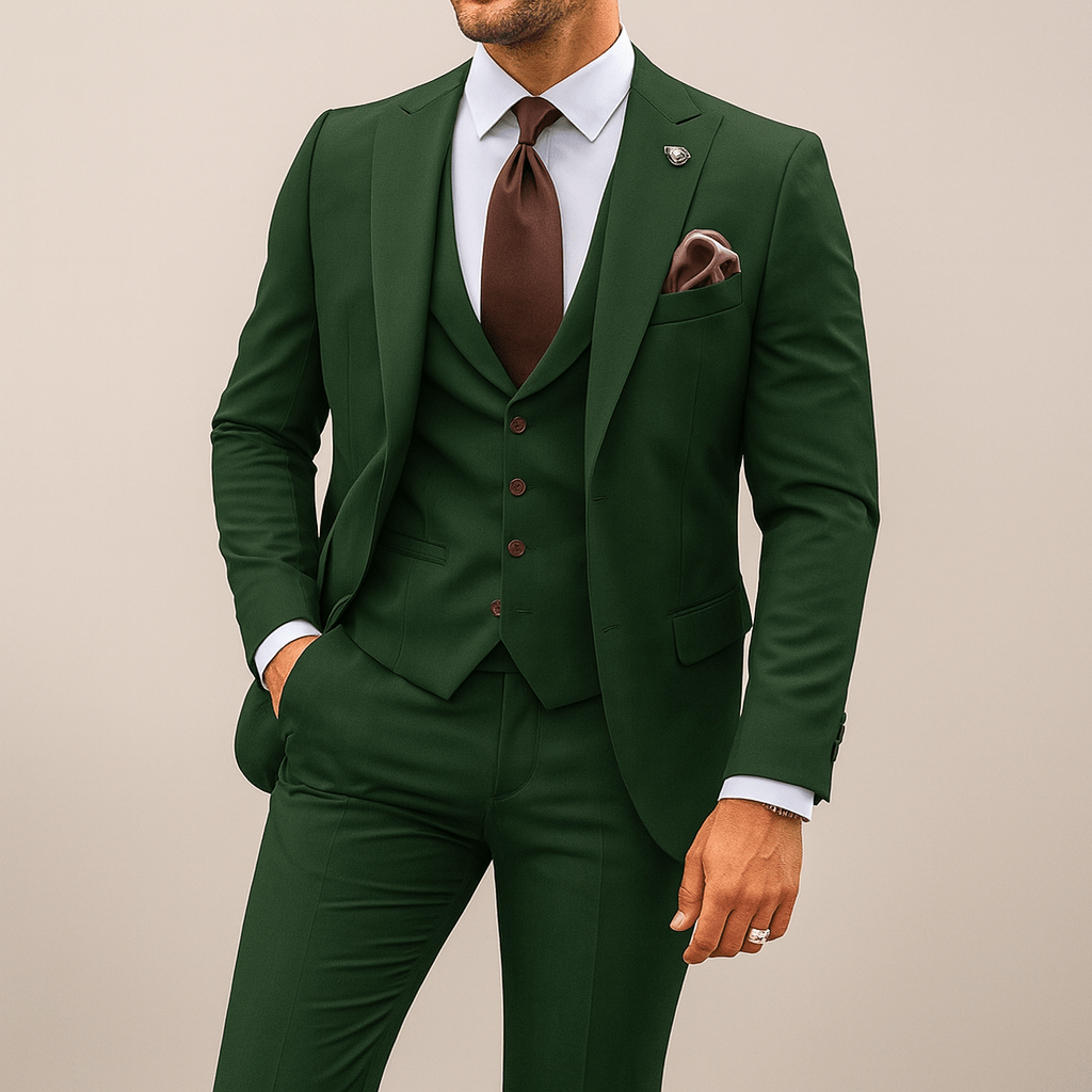 Primadon Herrenanzüge Grün / S Matteo | Eleganter Slim Fit Anzug für Herren Hochzeit