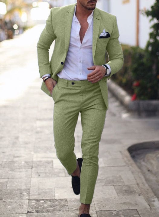 Primadon Herrenanzüge Grün / XS Adrian | Eleganter Herrenanzug 2-teilig für Sommer atmungsaktiv