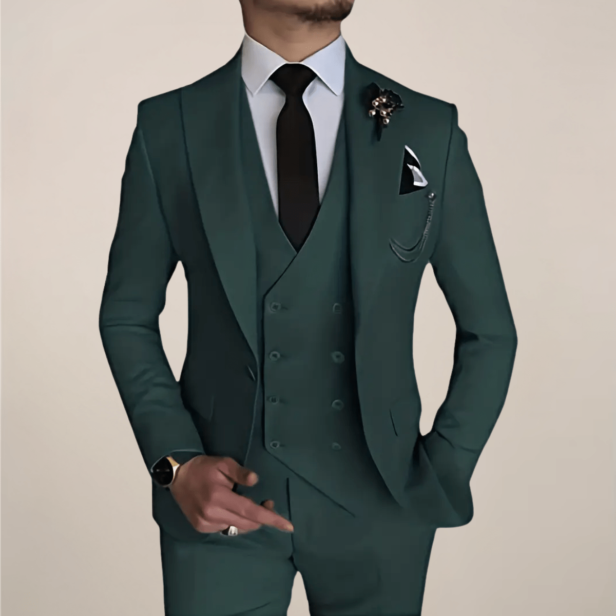 Primadon Herrenanzüge Grün / XS Matteo | Eleganter Anzug für Herren Business Slim Fit