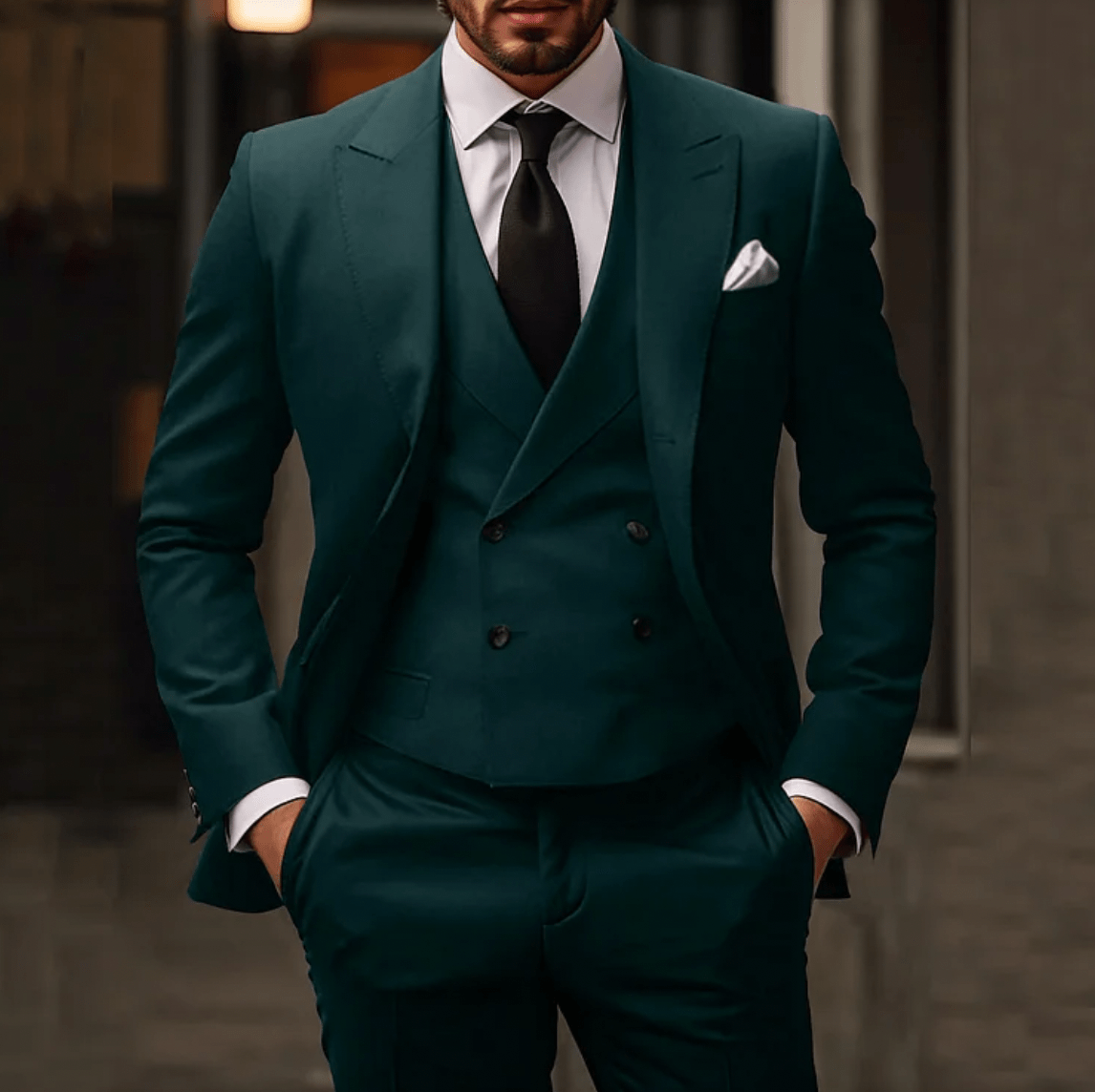 Primadon Herrenanzüge Grün / XS Patrick | Eleganter Herrenanzug Dreiteiler klassisch
