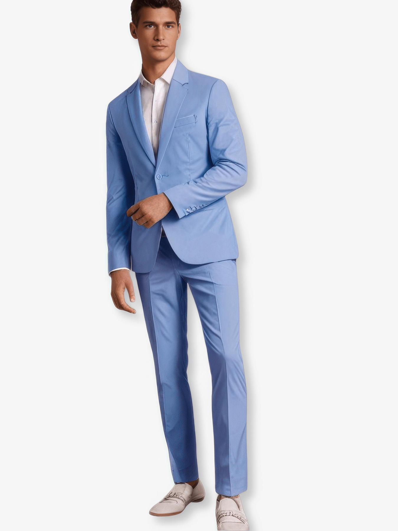 Primadon Herrenanzüge Hellblau / S Anton eleganter Slim-Fit Anzug für Herren festlich