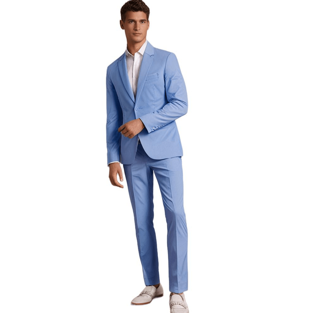 Primadon Herrenanzüge Hellblau / S Christian | Eleganter Slim Fit Anzug für Herren Hochzeit