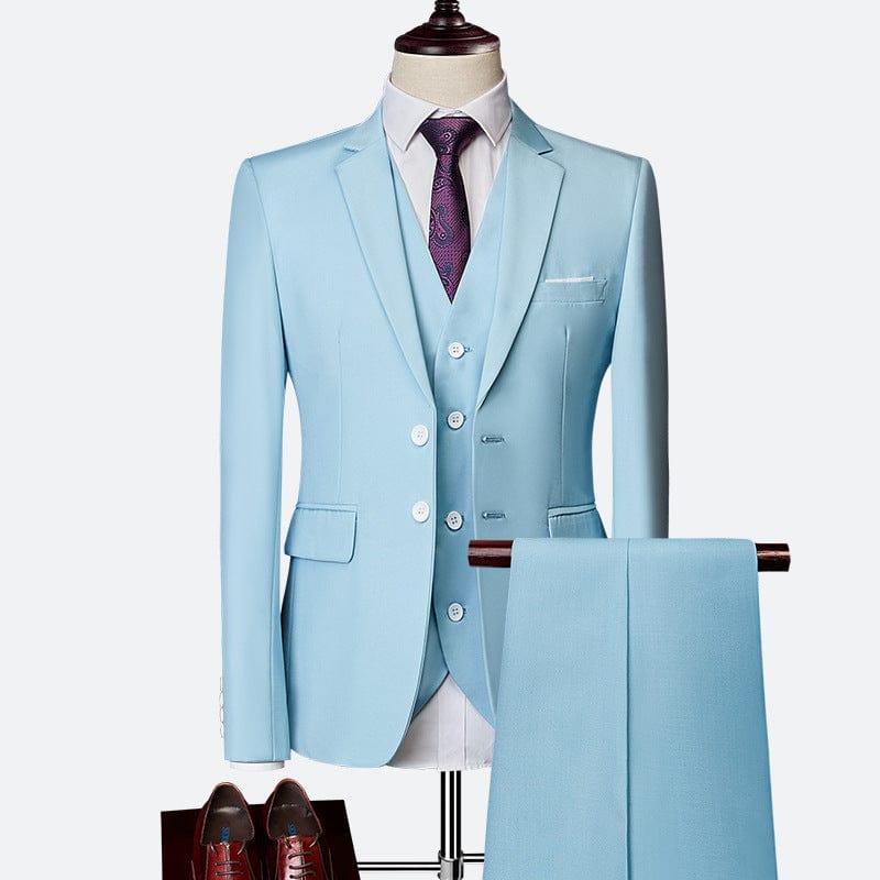 Primadon Herrenanzüge Helles Blau / S Adrian | Eleganter Slim Fit Anzug für Herren Hochzeit