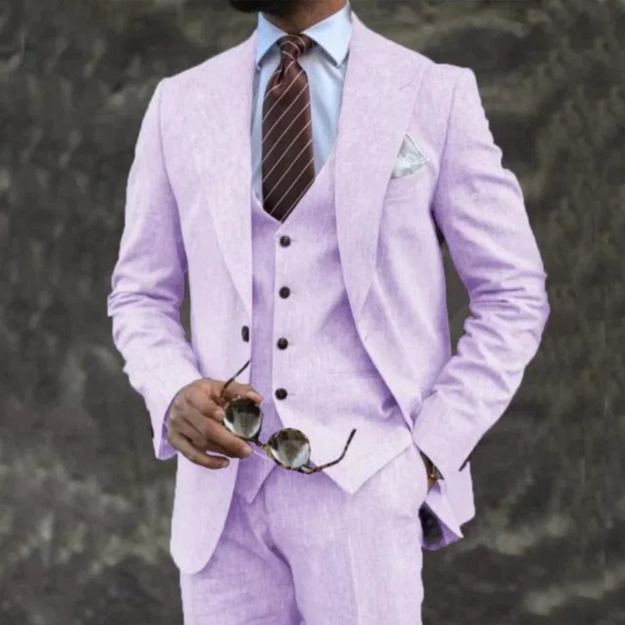 Primadon Herrenanzüge Hellviolett / S Thomas | Eleganter Anzug für Herren Atmungsaktiv Hochzeit