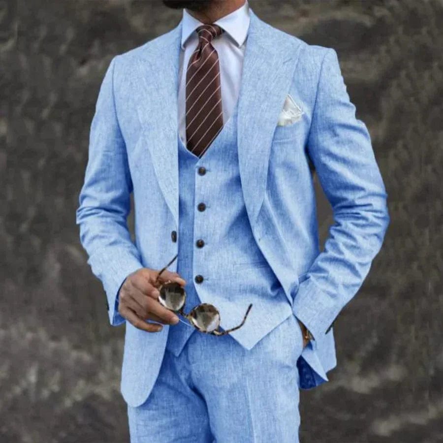 Primadon Herrenanzüge Himmelblau / S Thomas | Eleganter Anzug für Herren Atmungsaktiv Hochzeit