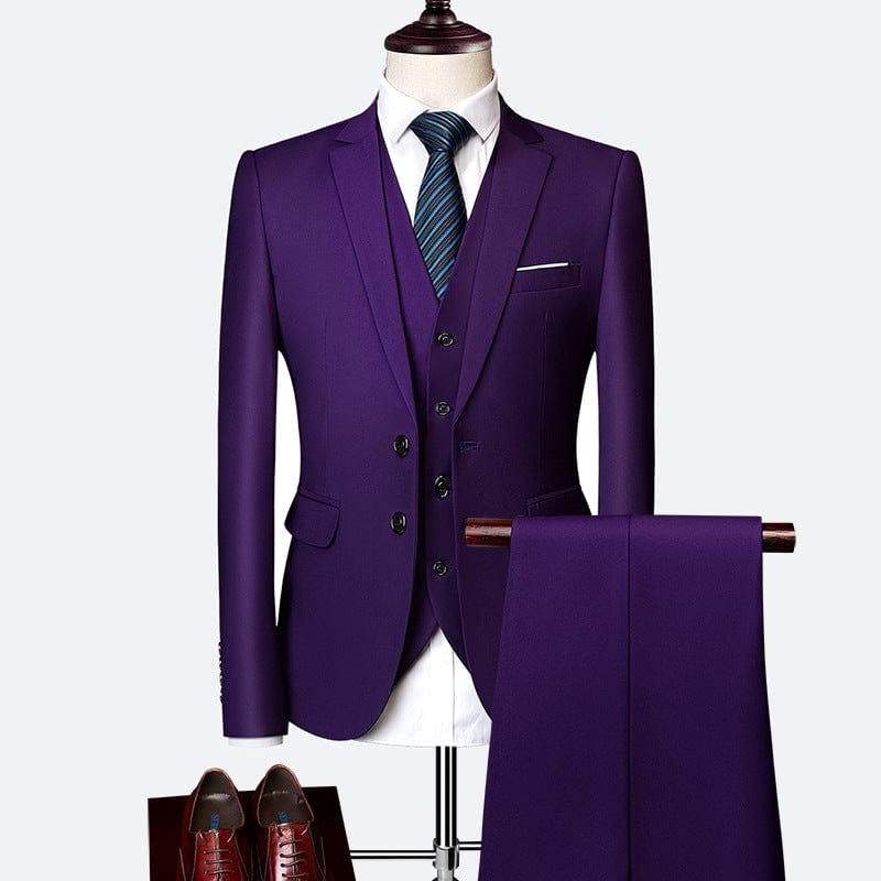 Primadon Herrenanzüge Lila / S Adrian | Eleganter Slim Fit Anzug für Herren Hochzeit