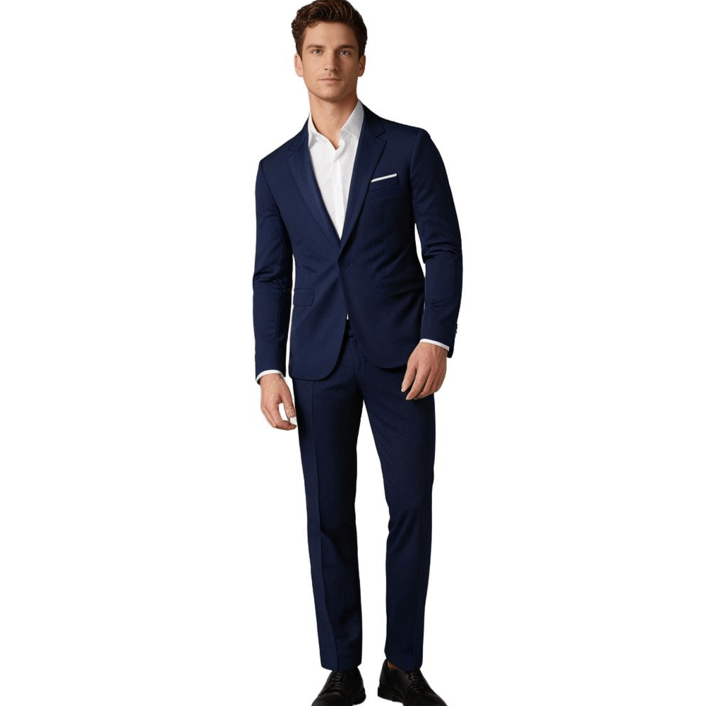 Primadon Herrenanzüge Marineblau / S Christian | Eleganter Slim Fit Anzug für Herren Hochzeit