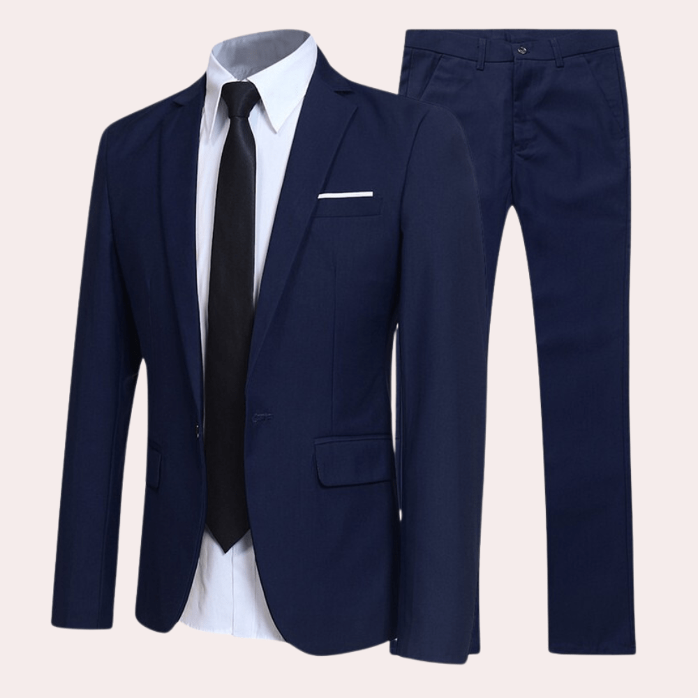 Primadon Herrenanzüge Marineblau / S Lucas | Eleganter Slim Fit Anzug für Herren Hochzeit