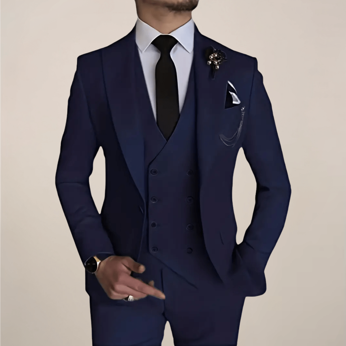 Primadon Herrenanzüge Marineblau / XS Matteo | Eleganter Anzug für Herren Business Slim Fit