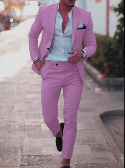 Primadon Herrenanzüge Pink / XS Adrian | Eleganter Herrenanzug 2-teilig für Sommer atmungsaktiv
