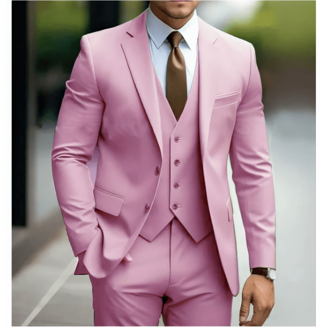 Primadon Herrenanzüge Rosa / S Benno | eleganter Hochzeitsgastanzug für Herren slim fit