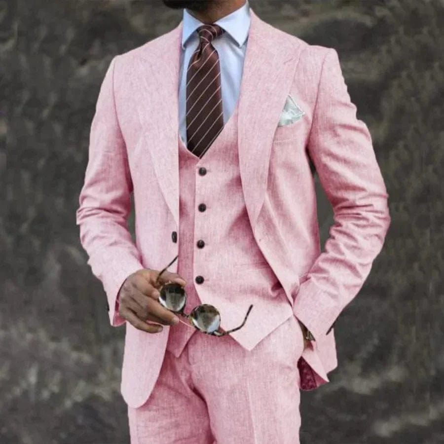 Primadon Herrenanzüge Rosa / S Thomas | Eleganter Anzug für Herren Atmungsaktiv Hochzeit