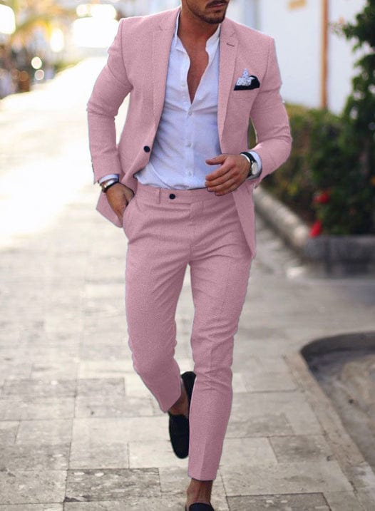 Primadon Herrenanzüge Rosa / XS Adrian | Eleganter Herrenanzug 2-teilig für Sommer atmungsaktiv