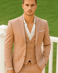Primadon Herrenanzüge Rosa / XS Matteo | Eleganter Anzug mit flachem Kragen für Herren