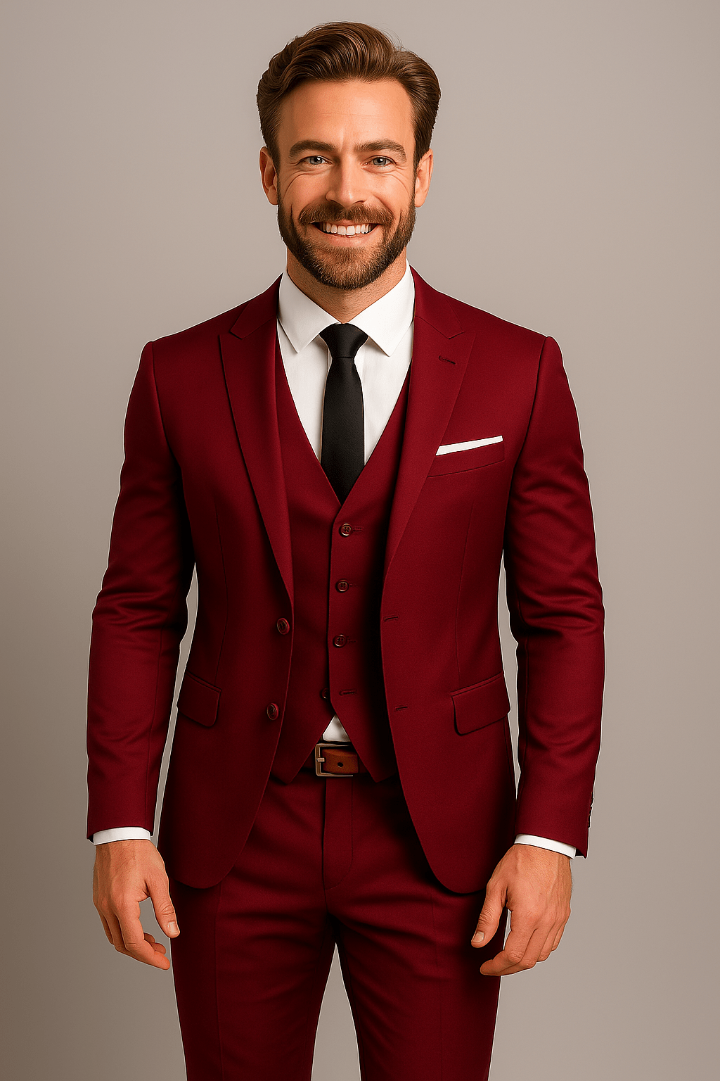 Primadon Herrenanzüge Rot / S Matteo | Eleganter Slim Fit Anzug für Herren Hochzeit