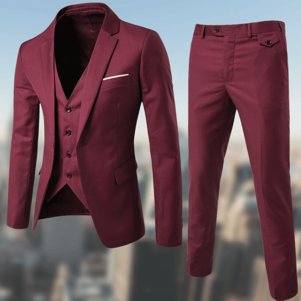 Primadon Herrenanzüge Rot / S Timon | Eleganter Business Anzug für Herren
