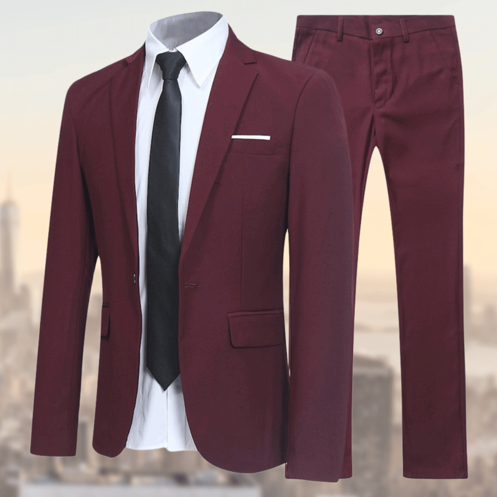Primadon Herrenanzüge Rot / XS Tyler | Moderner Anzug für Herren Business Slim Fit
