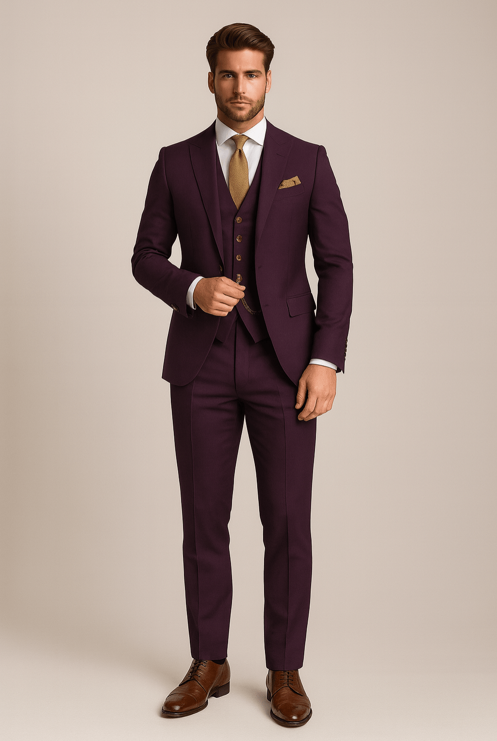 Primadon Herrenanzüge S Adrian | Eleganter Slim Fit Anzug für Herren ganzjährig