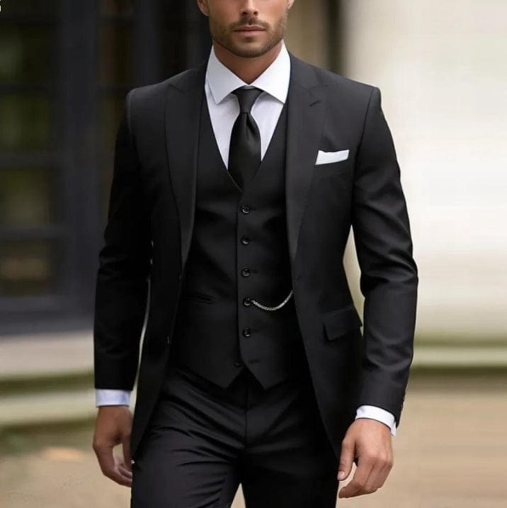 Primadon Herrenanzüge Schwarz / S Adrian | Eleganter Hochzeitsanzug Herren klassisch dreiteilig