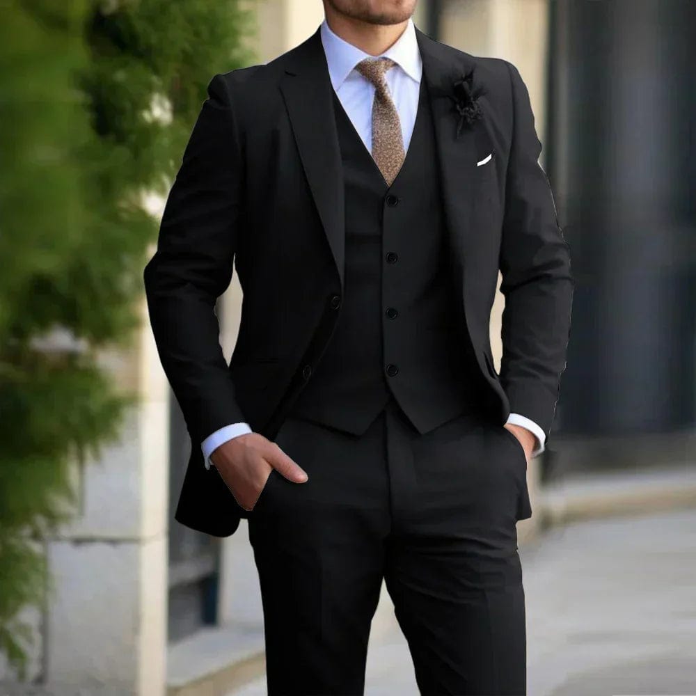 Primadon Herrenanzüge Schwarz / S Adrian | Eleganter Slim Fit Anzug für Herren ganzjährig