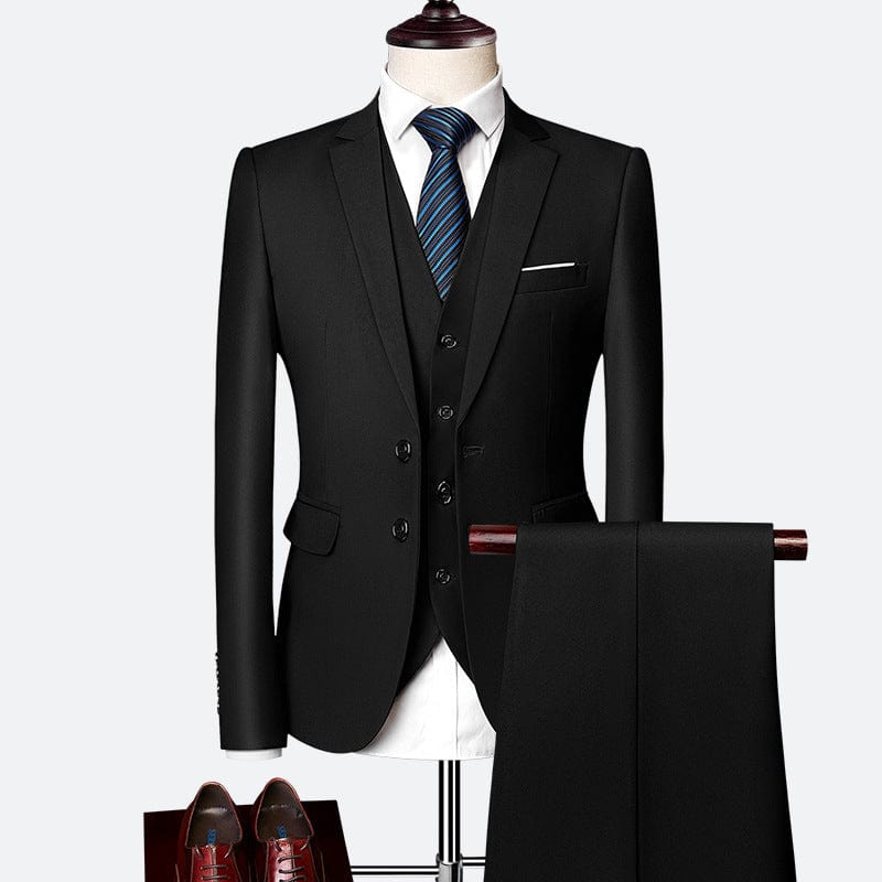 Primadon Herrenanzüge Schwarz / S Adrian | Eleganter Slim Fit Anzug für Herren Hochzeit