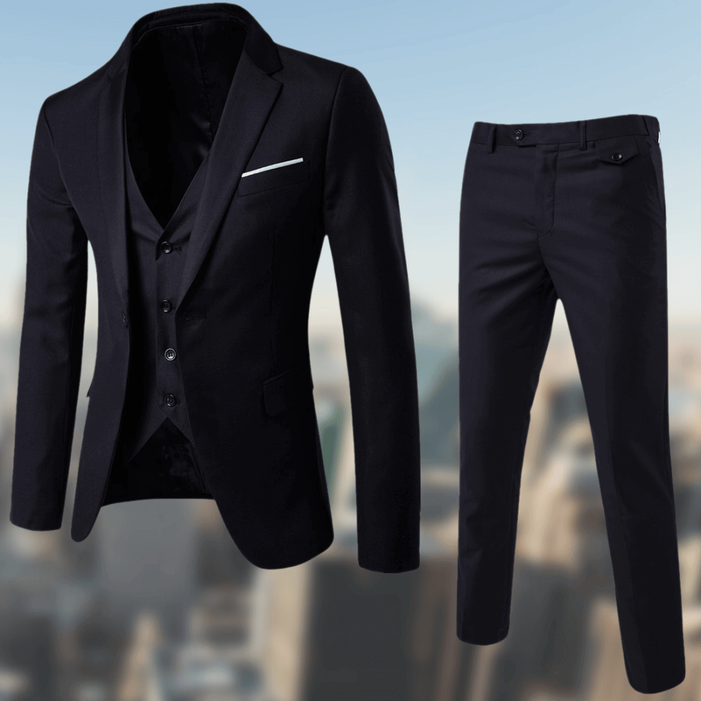 Primadon Herrenanzüge Schwarz / S Timon | Eleganter Business Anzug für Herren