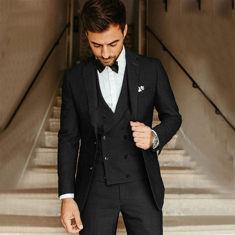 Primadon Herrenanzüge Schwarz / XS Fredrick | elegantes Anzugset für Herren Regular Fit
