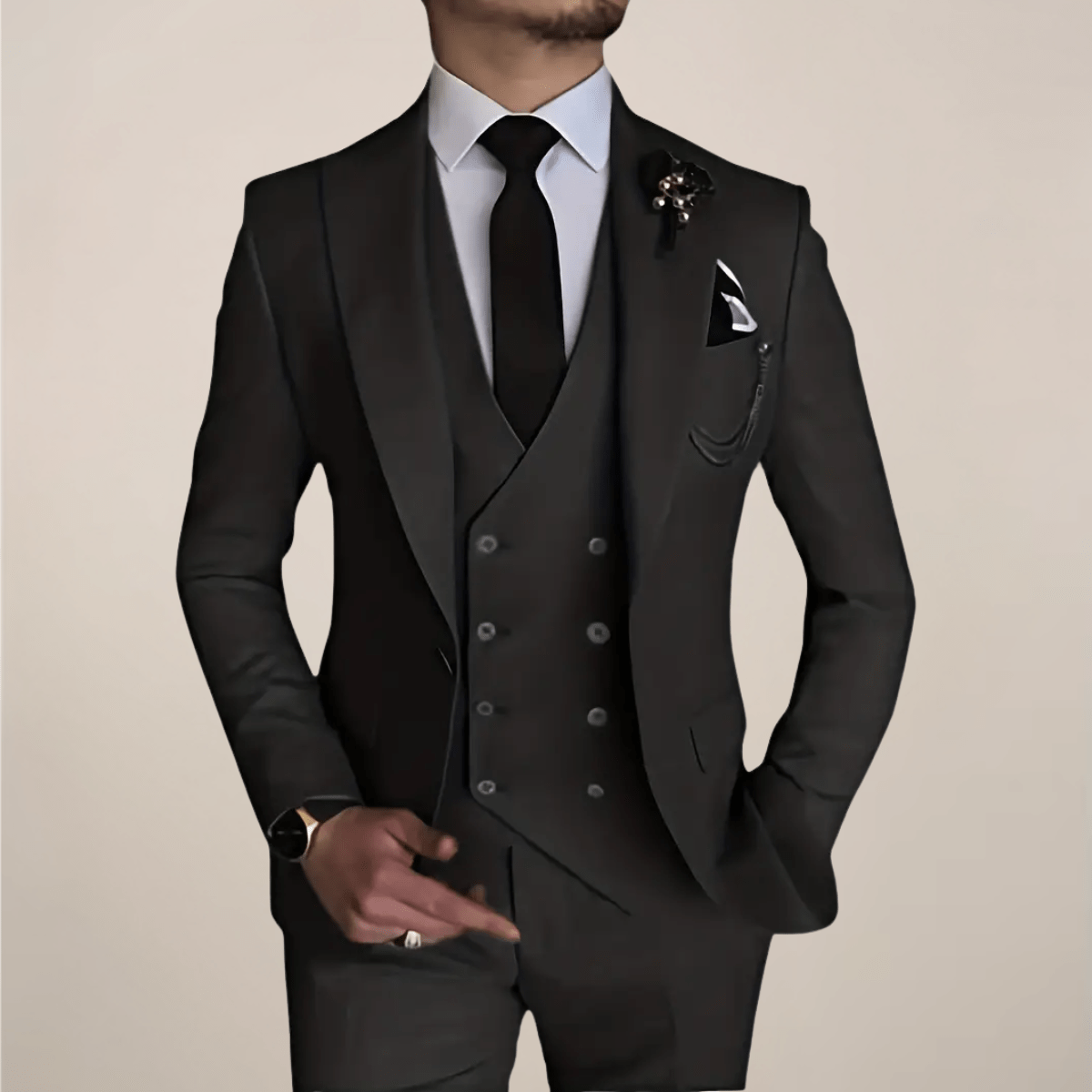 Primadon Herrenanzüge Schwarz / XS Matteo | Eleganter Anzug für Herren Business Slim Fit