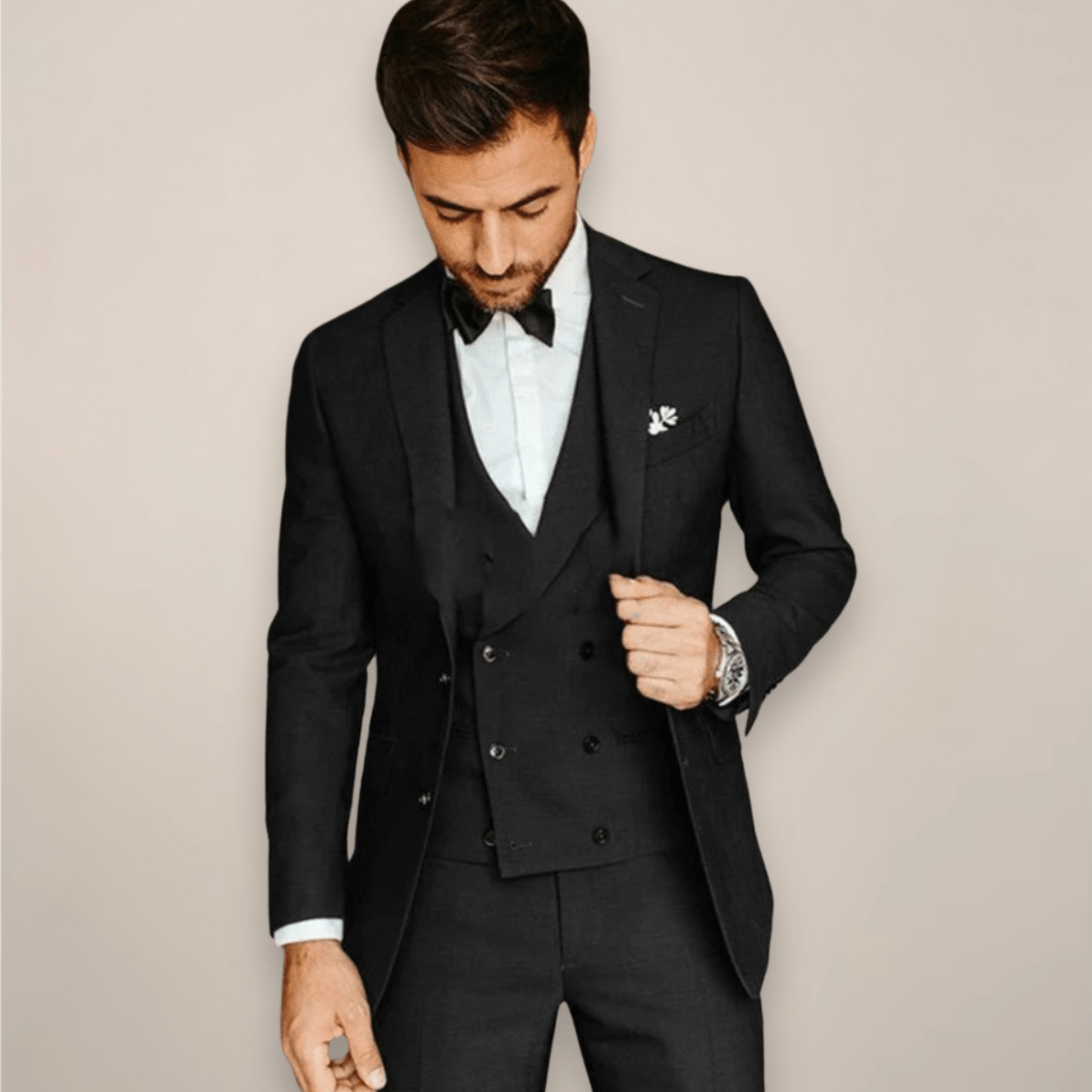 Primadon Herrenanzüge Schwarz / XS Matteo | Eleganter Anzug für Herren Hochzeit Slim Fit