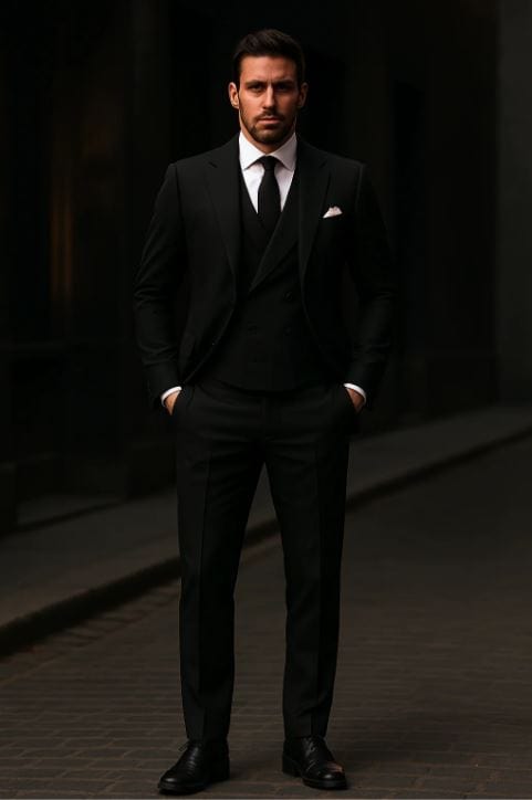 Primadon Herrenanzüge Schwarz / XS Tim | Eleganter Anzug für Herren Hochzeit Slim Fit