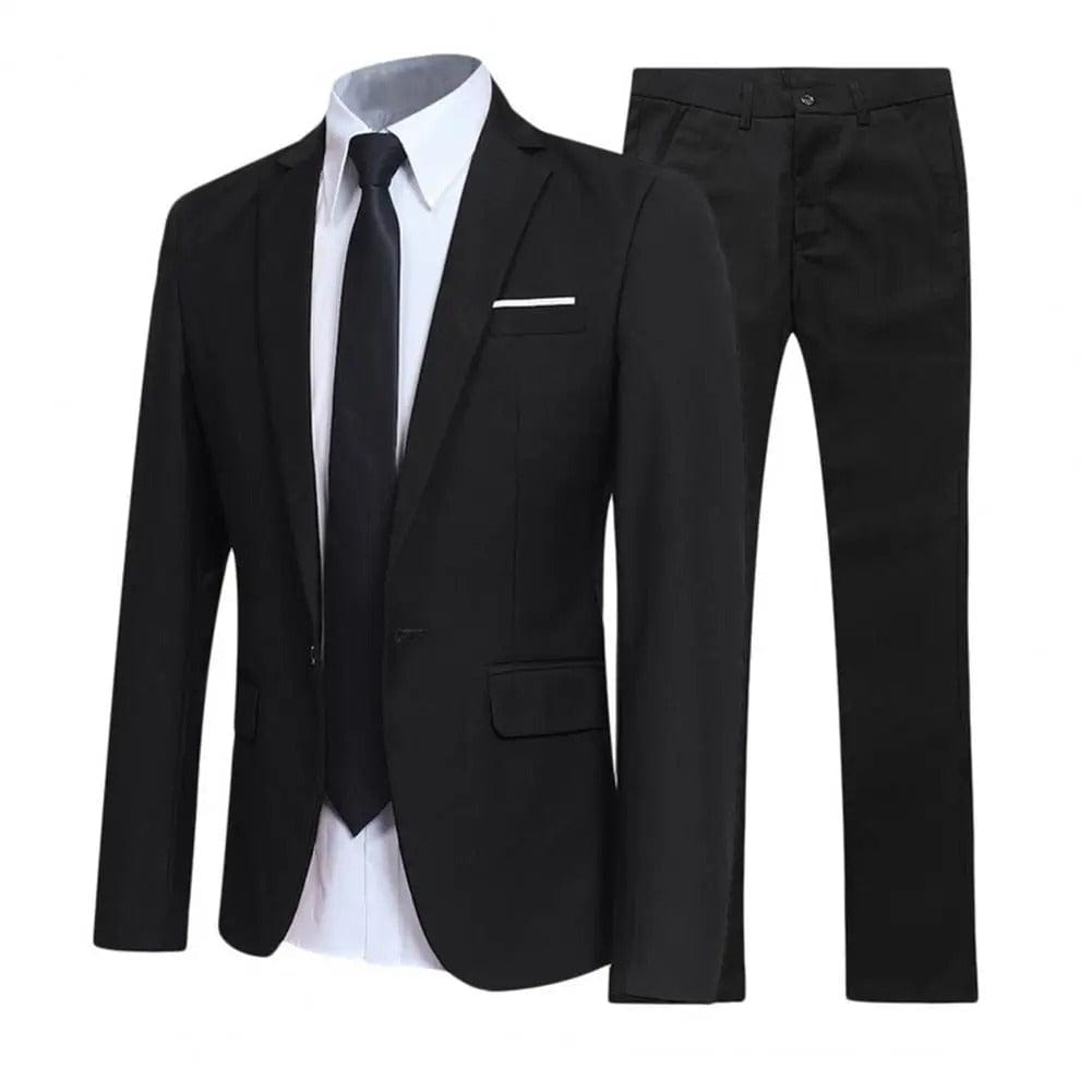 Primadon Herrenanzüge Schwarz / XS Tino | atmungsaktiver Hochzeitsanzug für Herren slim fit