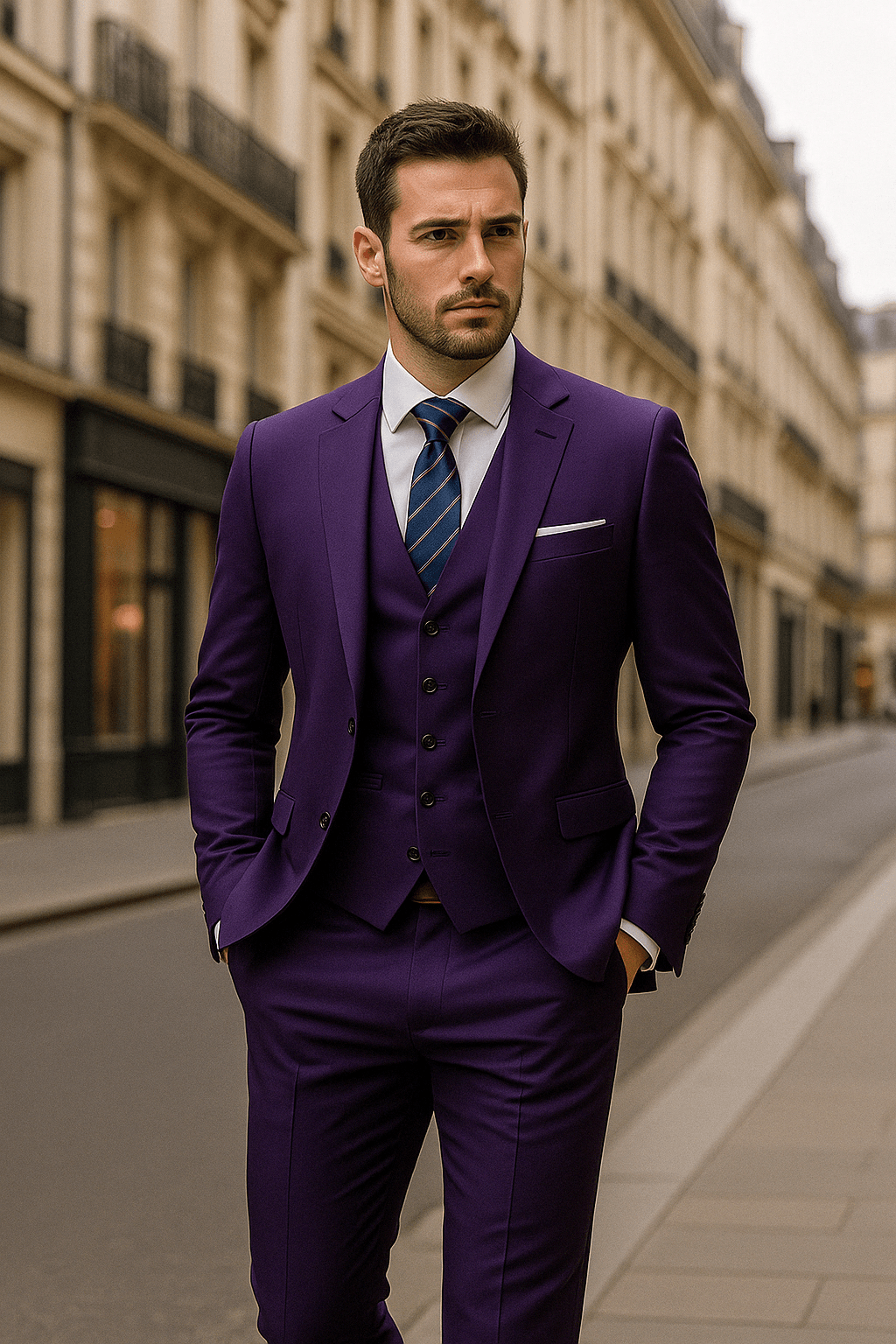 Primadon Herrenanzüge Violett / S Matteo | Eleganter Herrenanzug Slim Fit für Hochzeiten