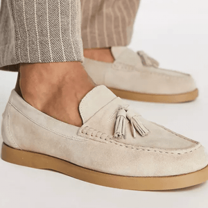 Primadon Herrenanzugschuhe Beige / 38 Elias | elegante Loafers für Herren Leder