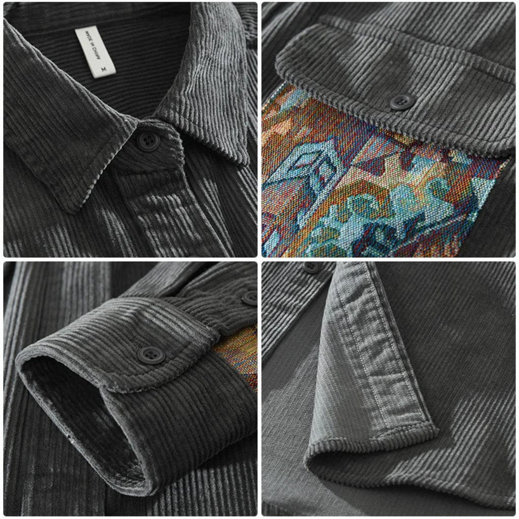 Primadon Herrenbekleidung Klassisches Langarmhemd für Herren Vintage Stil Baumwollmischung ganzjährig