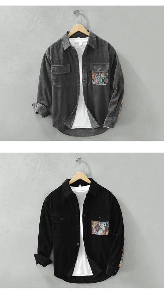 Primadon Herrenbekleidung Klassisches Langarmhemd für Herren Vintage Stil Baumwollmischung ganzjährig