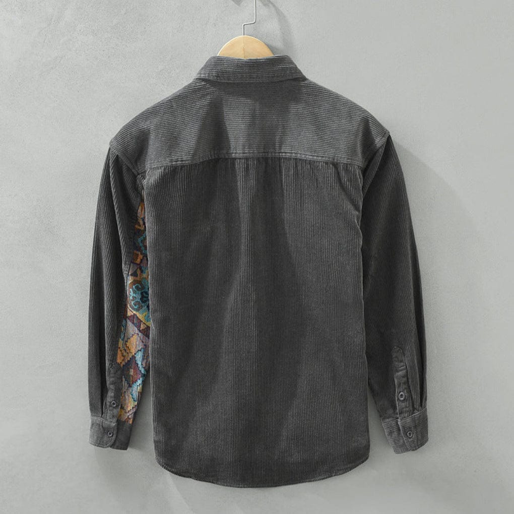 Primadon Herrenbekleidung Klassisches Langarmhemd für Herren Vintage Stil Baumwollmischung ganzjährig