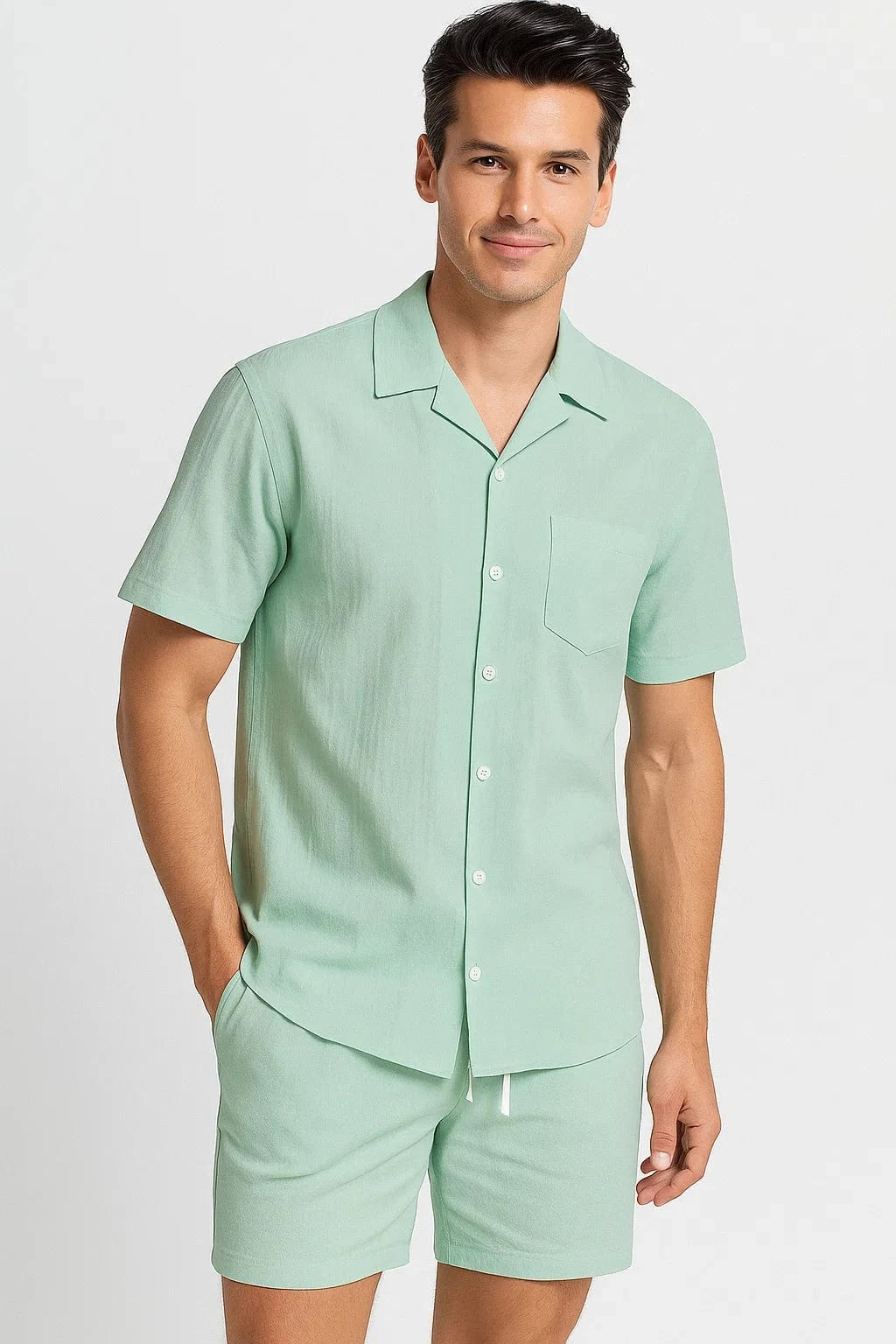 Primadon Herrenbekleidung Nico lässiges Leinen Set für Herren Sommer
