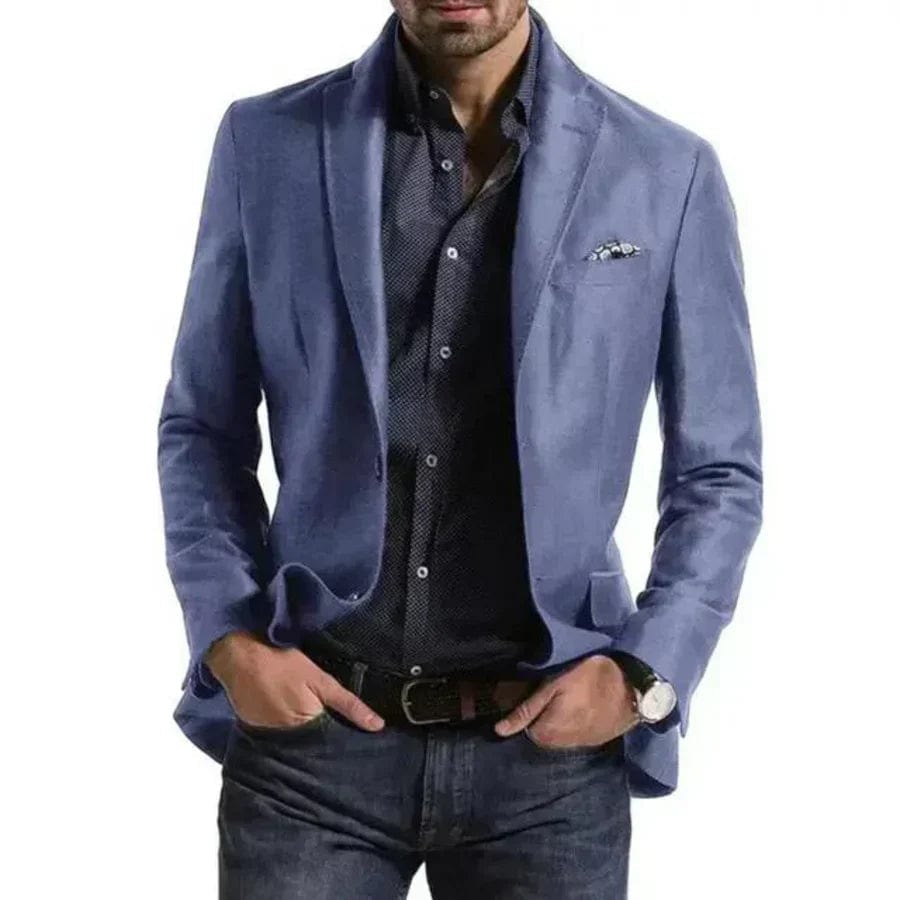 Primadon Herrenblazer Blau / S Stefan | Eleganter Blazer für Herren mit Diamantmuster