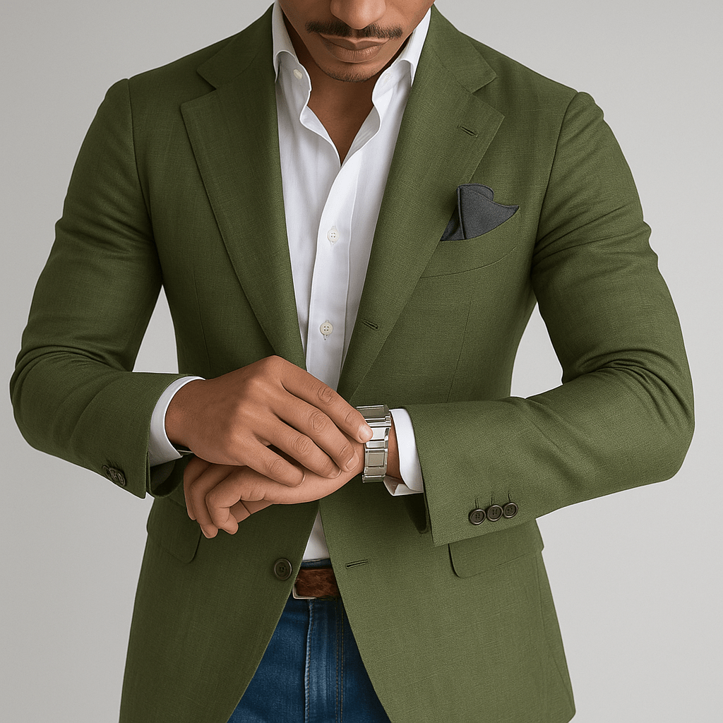 Primadon Herrenblazer Grün / S Nikolaj taillierter Blazer für Herren leicht
