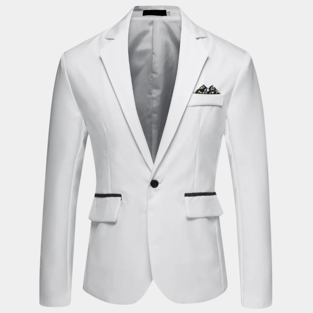 Primadon Herrenblazer Weiß / M Matteo | Moderner Blazer für Herren Regular Fit