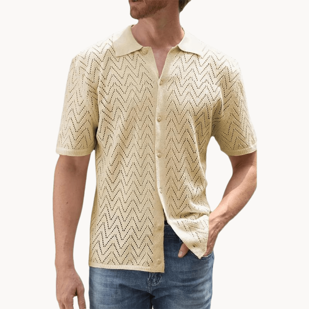 Primadon Herrenhemden Aprikose / S Henrik elegantes Strickhemd für Herren Polyester