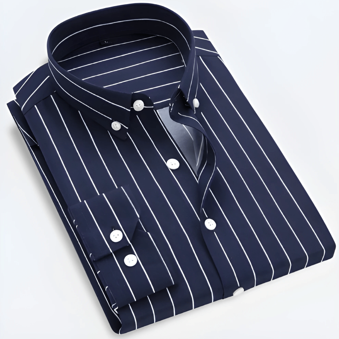 Primadon Herrenhemden Dunkelblau / 3XS Simon elegantes Hemd für Herren Streifenmuster