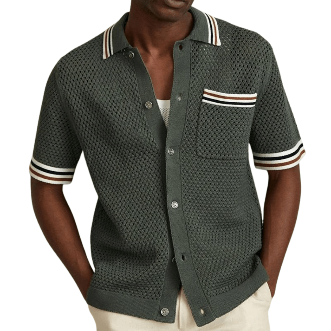 Primadon Herrenhemden Grün / S Modisches Button Shirt