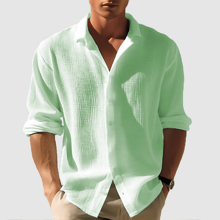 Primadon Herrenhemden Grün / XS Thiago | luftiges Button-down-Hemd für Herren sommer
